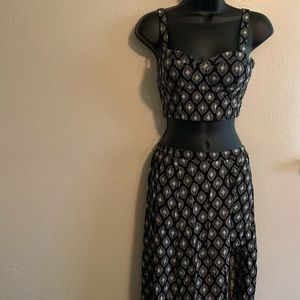 Band of Gypsies Black/White Maxi Skirt Set